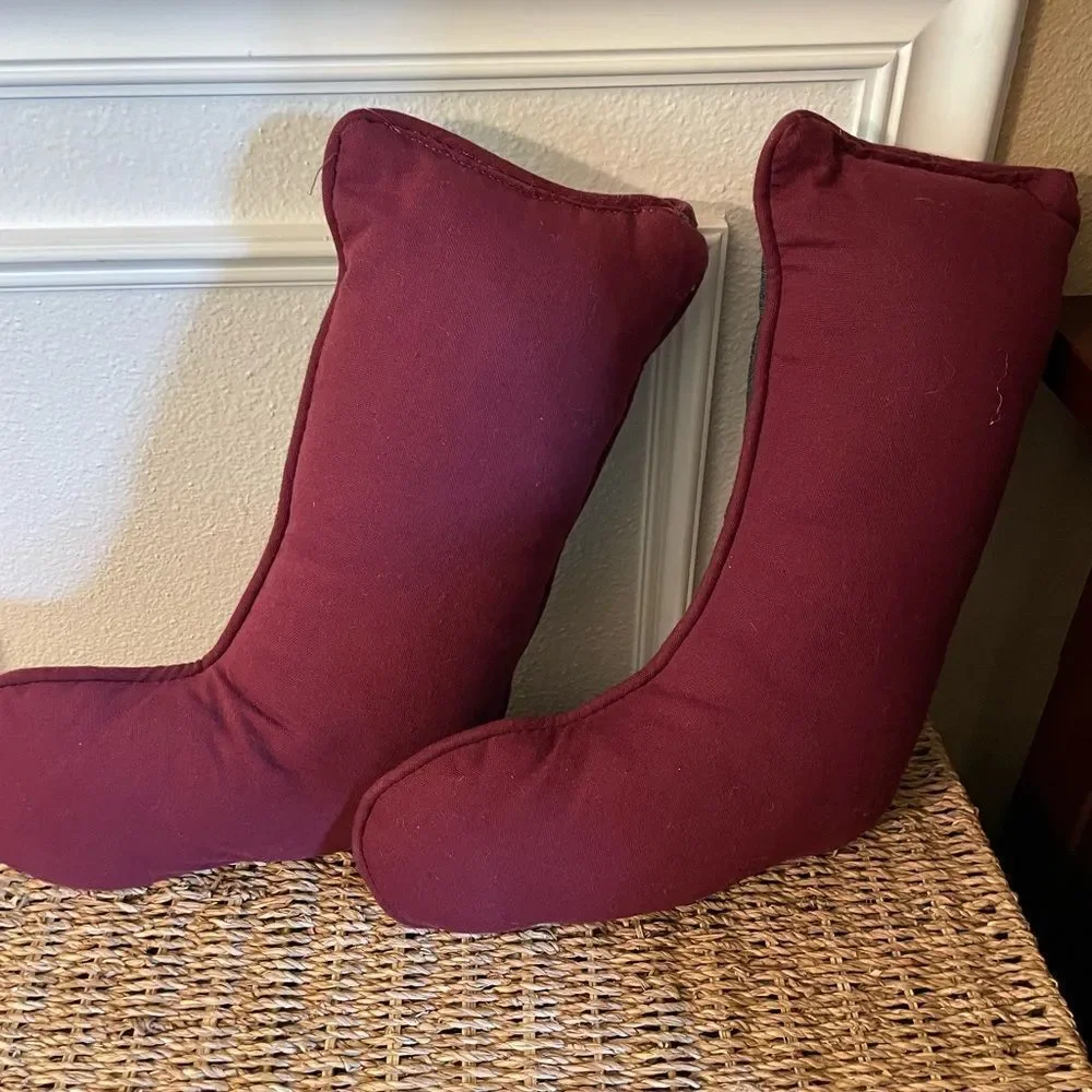Vintage Tapestry Stocking Pillows Snowman Themed set of 2!
